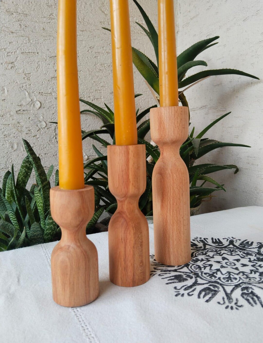 Unique Handmade Wooden Candle Holder Set, Rustic Home Decor - Etsy
