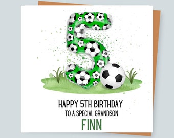 Football  Birthday Card Personalised Any Age 1st,2nd,3rd,4th,5th,6th Son Grandson Nephew Brother Cousin Friend 10th