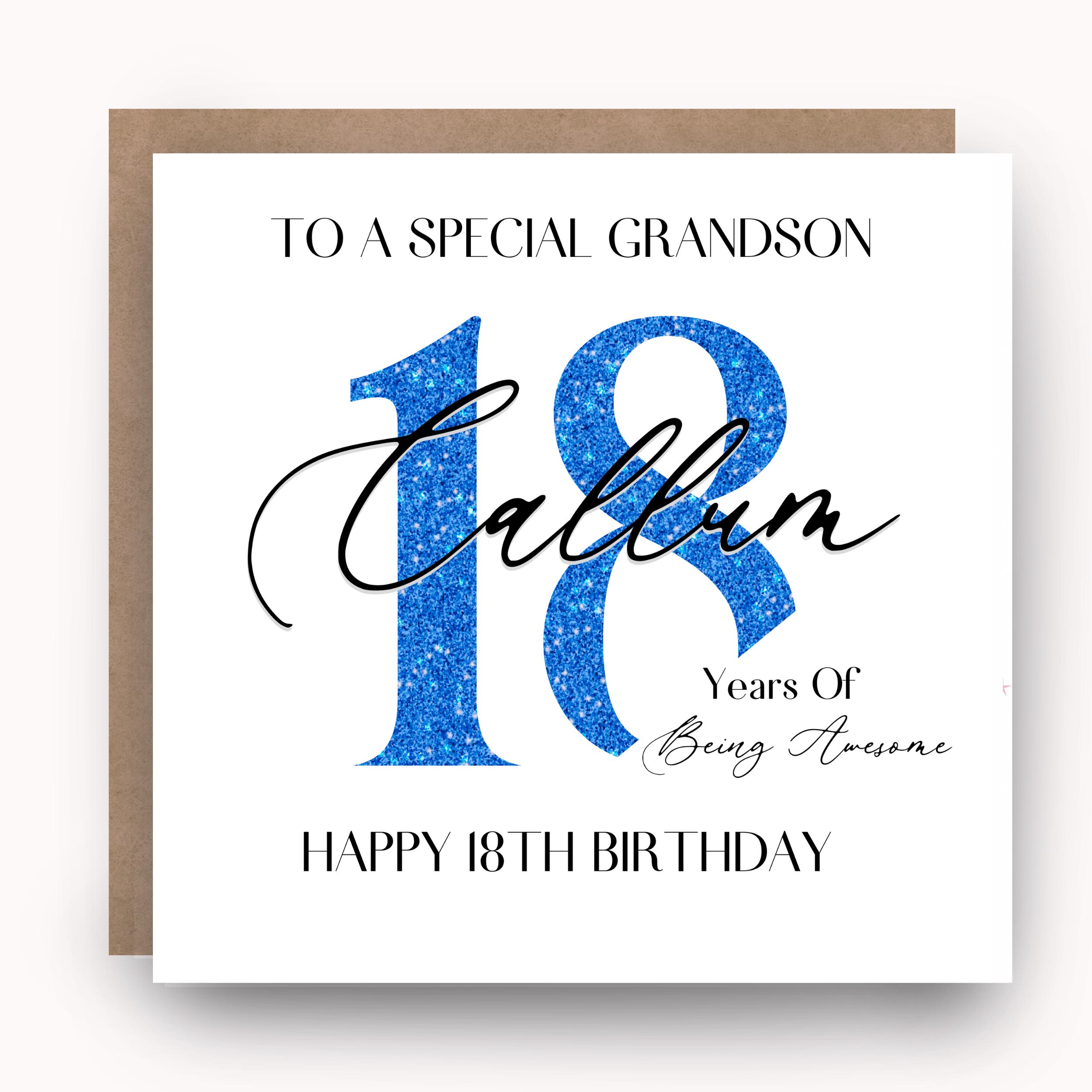 Geburtstagskarte Zum 18. Für Enkel – Happy Birthday Grandson You're 18 Celebrate! Mit Umschlag