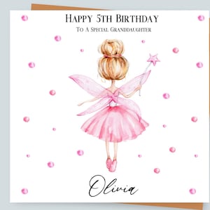 Fairy Birthday Card Personalised Any Age 1st,2nd,3rd,4th,5th,6th Daughter Granddaughter Niece Sister Cousin Friend
