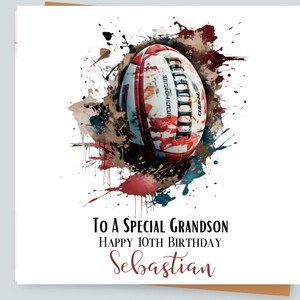 Personalised Rugby Birthday Card-Grandson-Son-Nephew 18th-21st-30th-Cards for men-Boys Husband