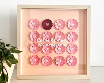3D paper picture with customizable phrase - Flowers