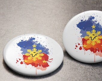5er Set Ansteckbutton FILIPINO STOLZ - Geschenk Pinoy in Deutschland - Philippinen Flagge - Anstecker für Filipino Pinay - Wichteln