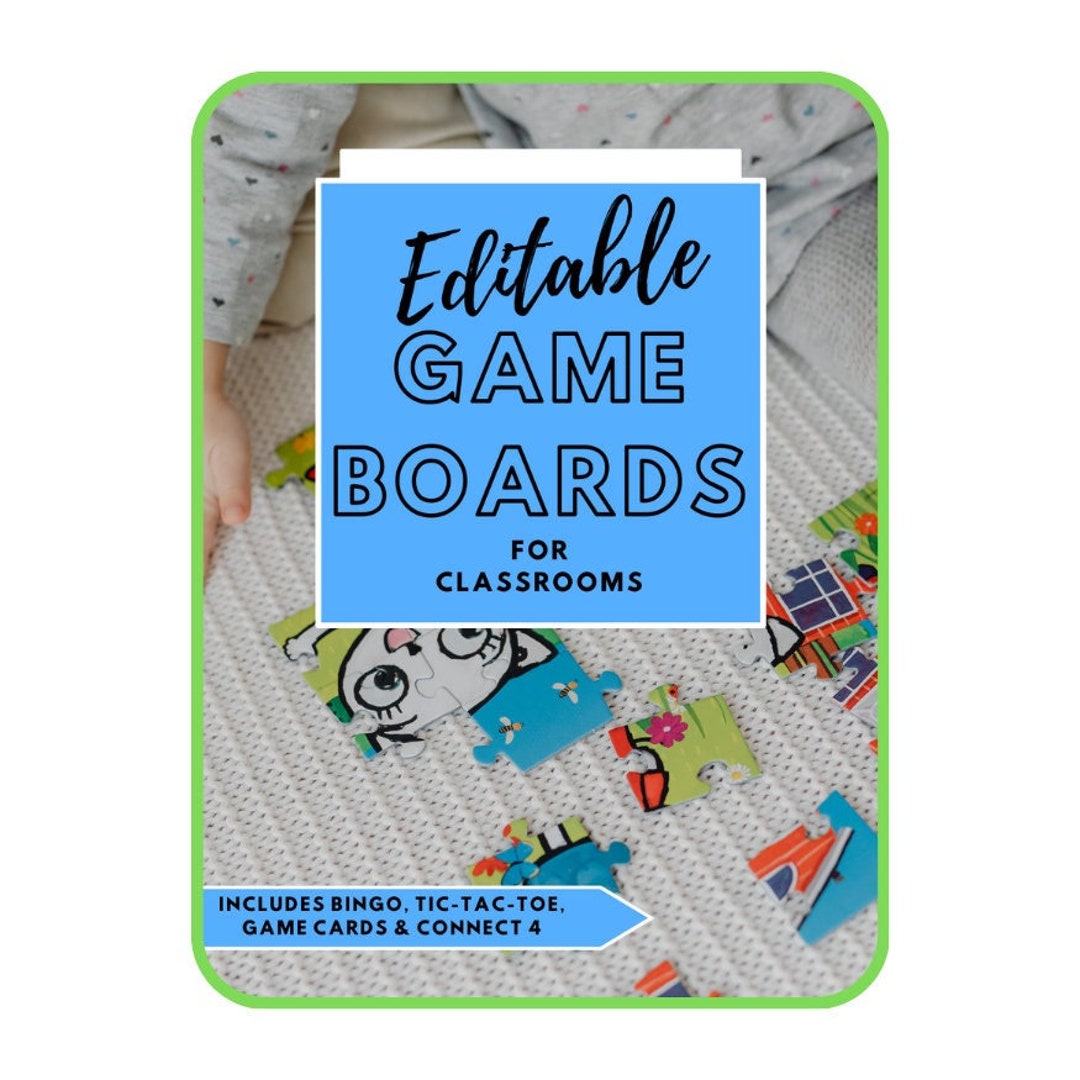 Editable Game Boards for Teachers Canva Template. Includes Bingo, Tic