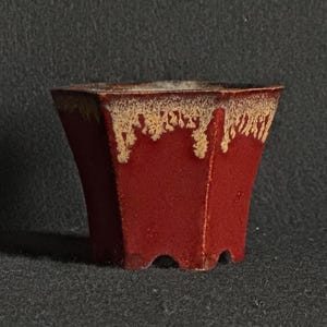 Small hexagonal cascade bonsai pot 6cm diameter x 5 cm height