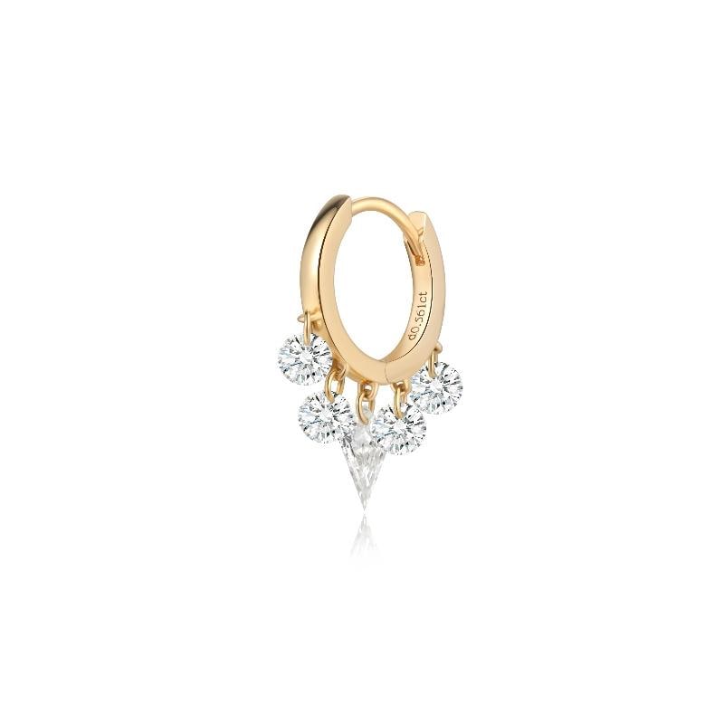 Diamond Dangle Hoop Earrings