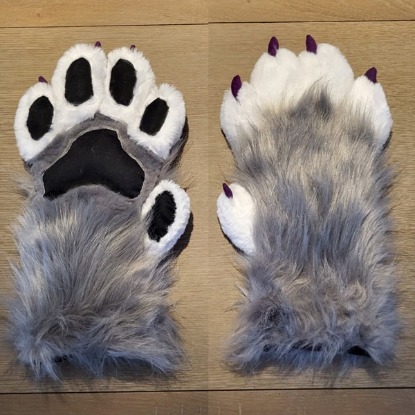 fursuit paw template, 5 toes, downloadable pattern - PDF DOWNLOAD, no guide