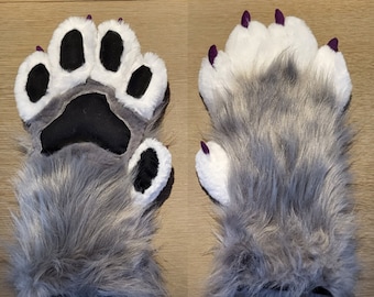 fursuit paw template, 5 toes, downloadable pattern - PDF DOWNLOAD, no guide