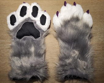 fursuit paw template, 4 toes, downloadable pattern - PDF DOWNLOAD, no guide