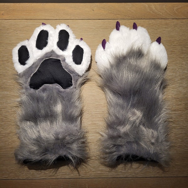 fursuit paw template, 4 toes, downloadable pattern - PDF DOWNLOAD, no guide