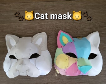 eva foam cat mask/ therian mask pdf pattern + guide step by step - PDF DOWNLOAD