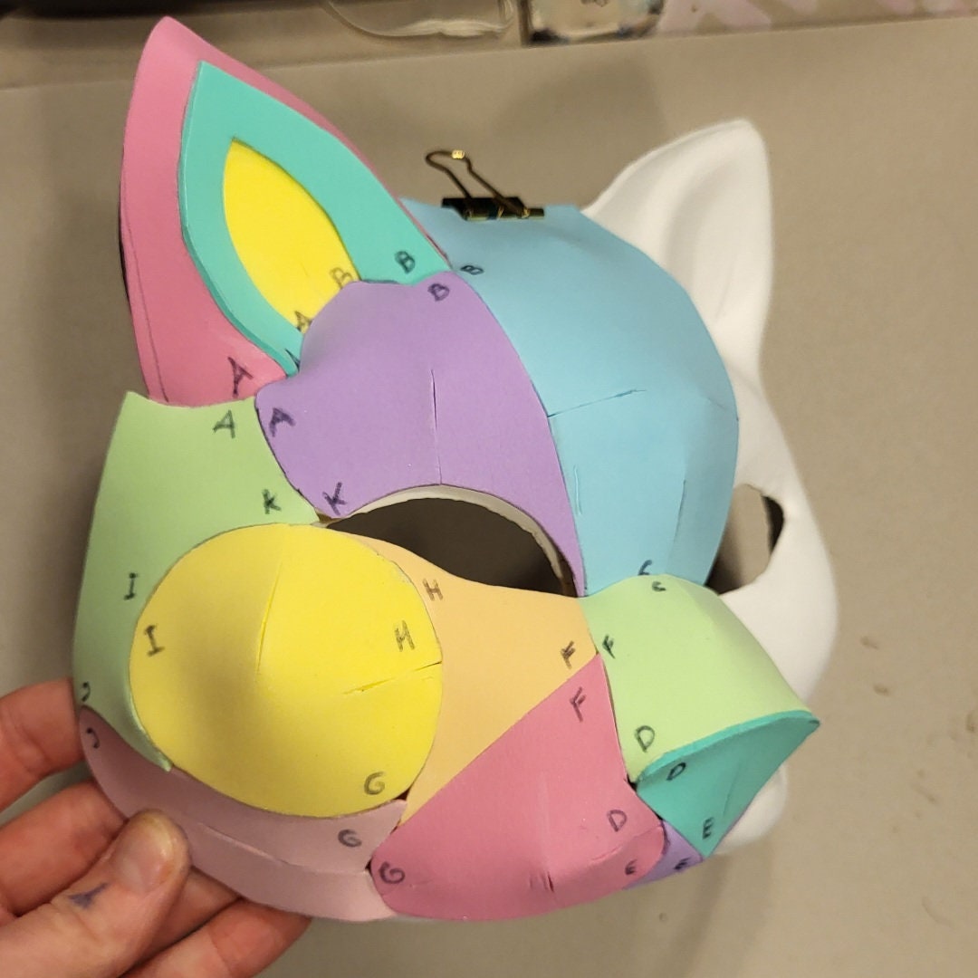 Eva Foam Cat Mask/ Therian Mask Pdf Pattern Guide Step by Step PDF