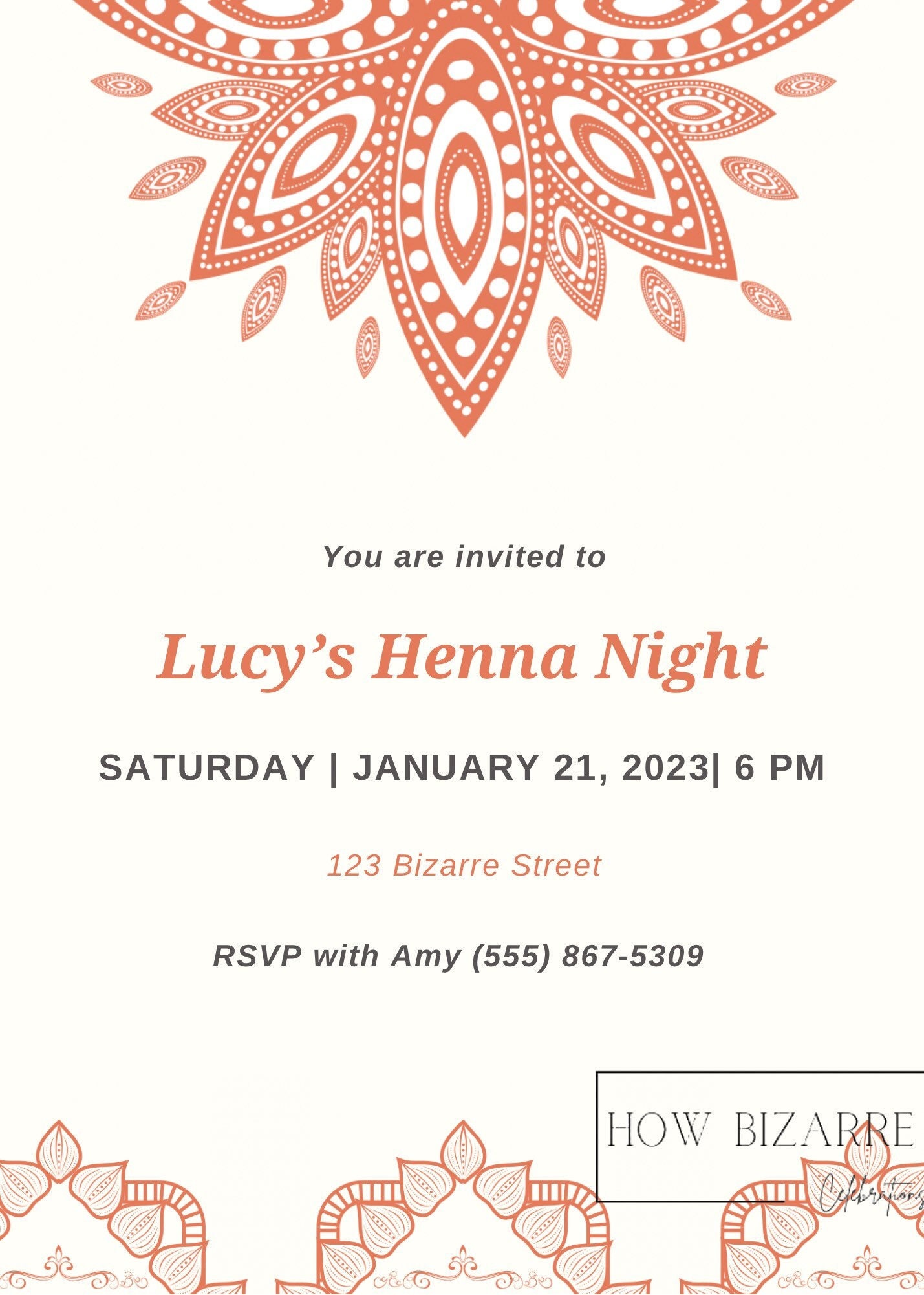Henna Tattoo Party Invitation Girls Night Digital Download Etsy