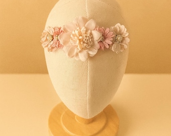 Flower Baby Headband – Soft Neutral Floral Headband for Newborns and Toddlers
