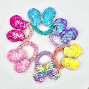3 pcs Sparkling Plushie Sequin Girl Hair Ties- Stylish and Fun Ponytail Holders