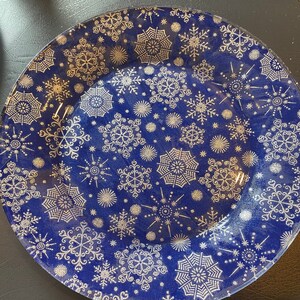 Decoupage Snowflake Holiday Plates