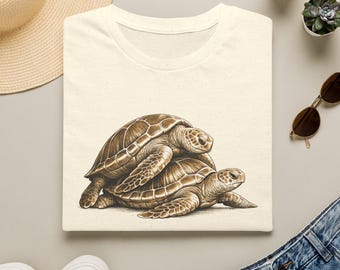 Mating Turtles Shirt Sea Turtle Tee Funny Animal Tshirt Wildlife Graphic Unisex Ocean Lover Gift