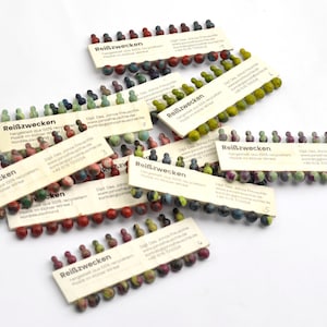 Reißzwecken, Pinnadeln, aus 100% recyceltem Kunststoff, Unikat, Precious Plastic, handgefertigt II
