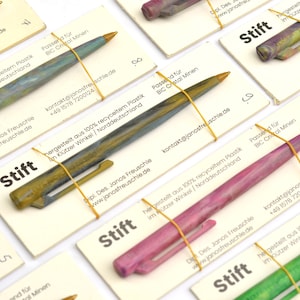 Stylo, stylo à bille, fabriqué à partir de plastique 100% recyclé, unique, Precious Plastic, fait main I