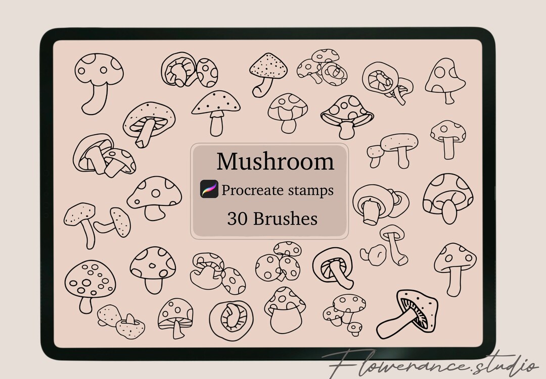 Mushroom Stamp Mushroom Stamps Mushroom Brush Mushroom Etsy