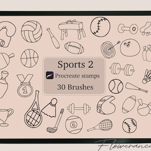 Sports stamp,  Sports Part2 Stamp, Sports brush, Sports procreate, Sports procreate stamp, Procreate stamp, Sport stamp.