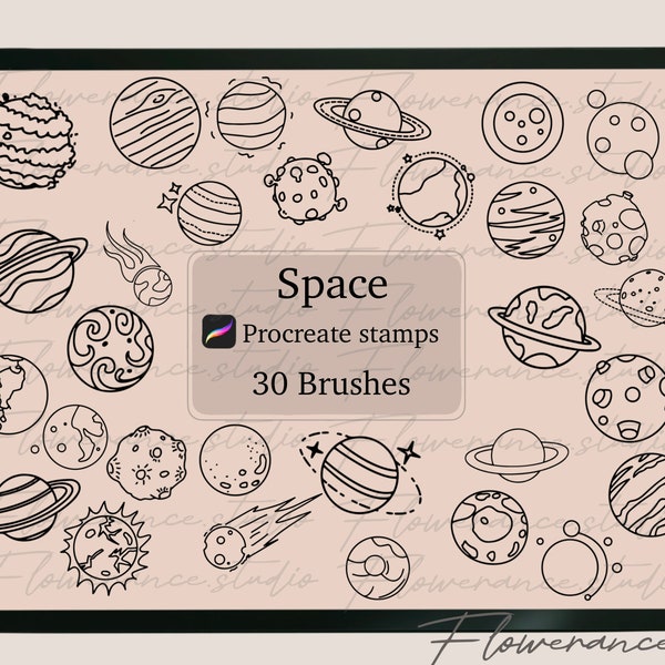 Space stamp, Solar system Stamp, Space brush, Space procreate, Space procreate stamp, Procreate stamp, planet stamp, stamp.