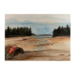 Blue Hill Bay, Maine, original watercolor print by artist Val Ireland