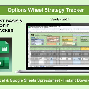 Trading Options Wheel Strategy Spreadsheet - Excel and Google Sheets - Automated Parameter Dashboard & Calculations Personal Finance