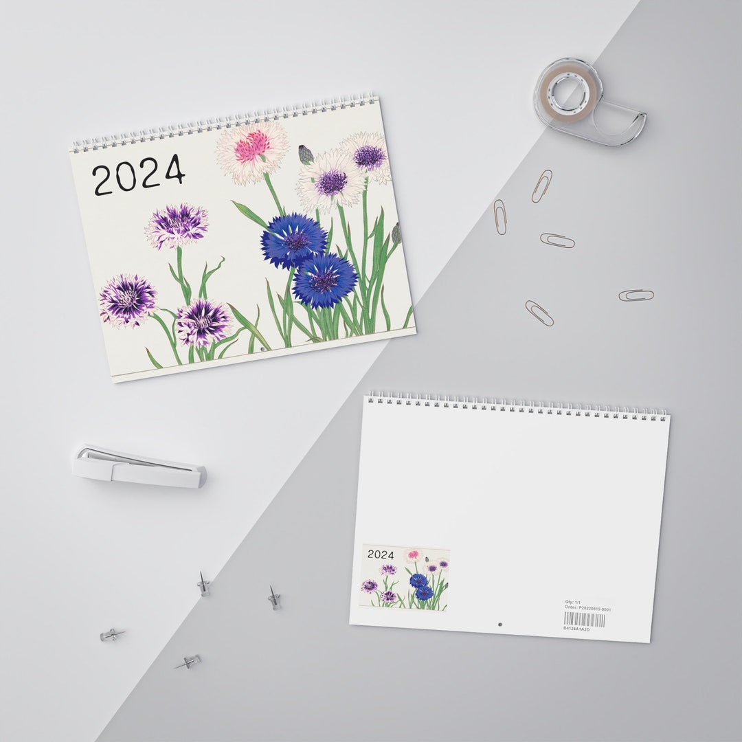 Art Calendar 2024, Art Wall Calendar, Floral 2024 Calendar, Monthly