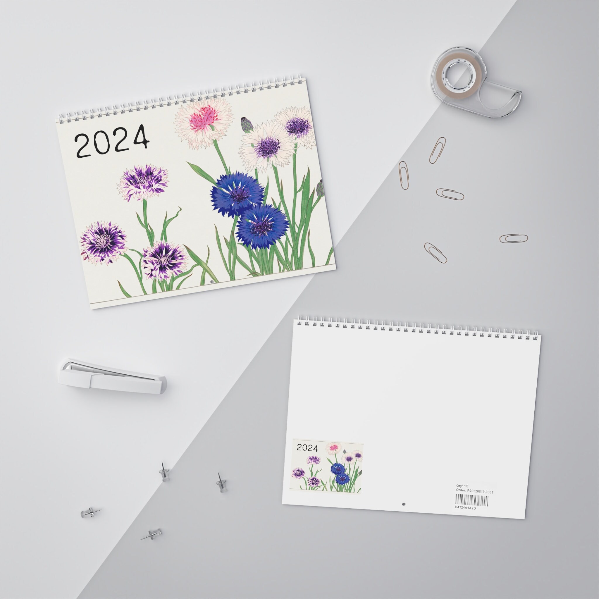 Art Calendar 2024, Art Wall Calendar, Floral 2024 Calendar, Monthly