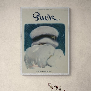 Vintage Poster Digital Download | Mistery Lady Pint art | Snowy Winter Landscape | Wall printable | Old illustration | Magazine cover 1912