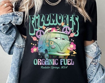 Fillmore Organic Fuel Shirt, Disneyland Cars Movie Sweatshirt, Cars Character Cartoon Fillmore Tee, Disney Cars Land