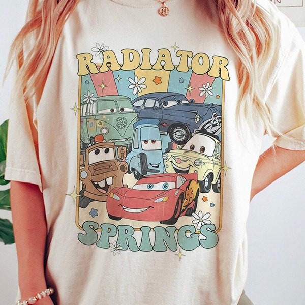 Disney Cars Radiator Springs Vintage Shirt, Disney Cars Road Lightning Mcqueen and Friends Vintage Shirt, Disney Cars Land Shirt