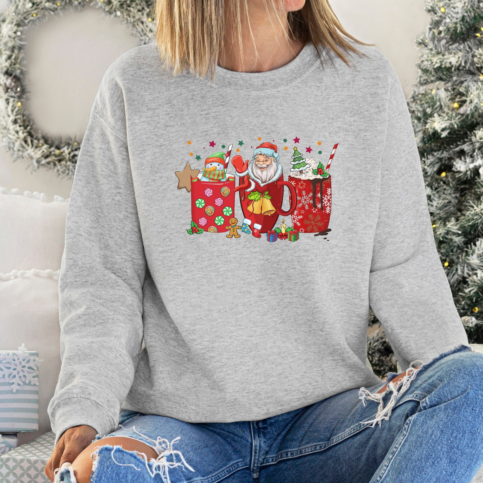 Christmas Coffee Sweatshirt,christmas Shirt, Coffee Lover Gift Worker ...