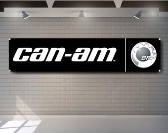 Bandera con el logotipo de Can-Am, decoración de garaje BRP Can-Am, arte de bandera de pared para deportes de motor
