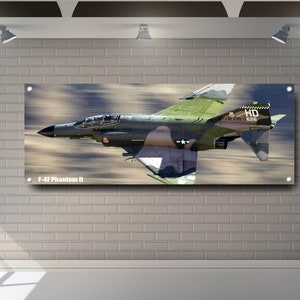 F4 Phantom Jet PVC Banner: Garage Showroom Decor