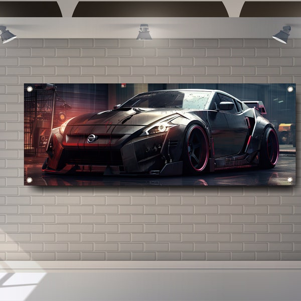 Wall Art Nissan 370Z Sport Cars PVC Vinyl Banner Garage Showroom Sign Decoration Flag Racing Poster