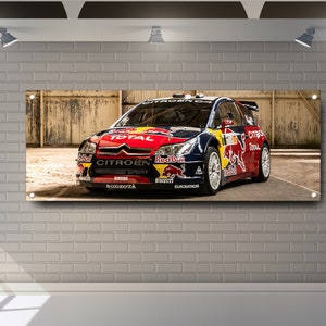Citroën C4 WRC Massen-Wand-Kunst-Auto-PVC-Vinyl Spruch-Banner-Garage-Showroom-Zeichen-Dekoration-Flagge Racing Poster