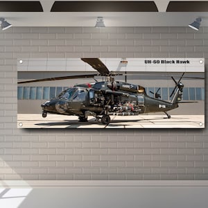 UH 60 BlackHawk Helicopter PVC Banner: Garage Showroom Decor