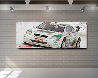 Banner de PVC para coche de rally Opel Astra F GSi WRC: Decoración para garajes y salas de exposición