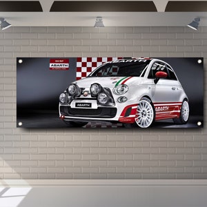 Plaque émaillée Abarth – Enseigne Décorative Garage – Panneau Voiture Sport – PVC