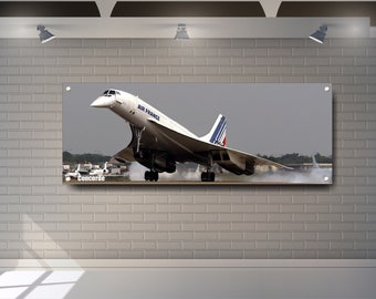 Concorde Flugzeug PVC Spruchband: Luftfahrt Garage Dekor