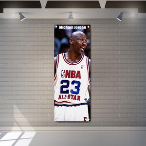 Bandera de vinilo de PVC de la NBA del jugador de baloncesto All Star Michael Jordan, letrero decorativo para garaje, arte de pared