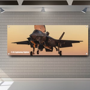 F-35 Lightning Fighter Jet PVC Banner: Garage & Showroom Decor