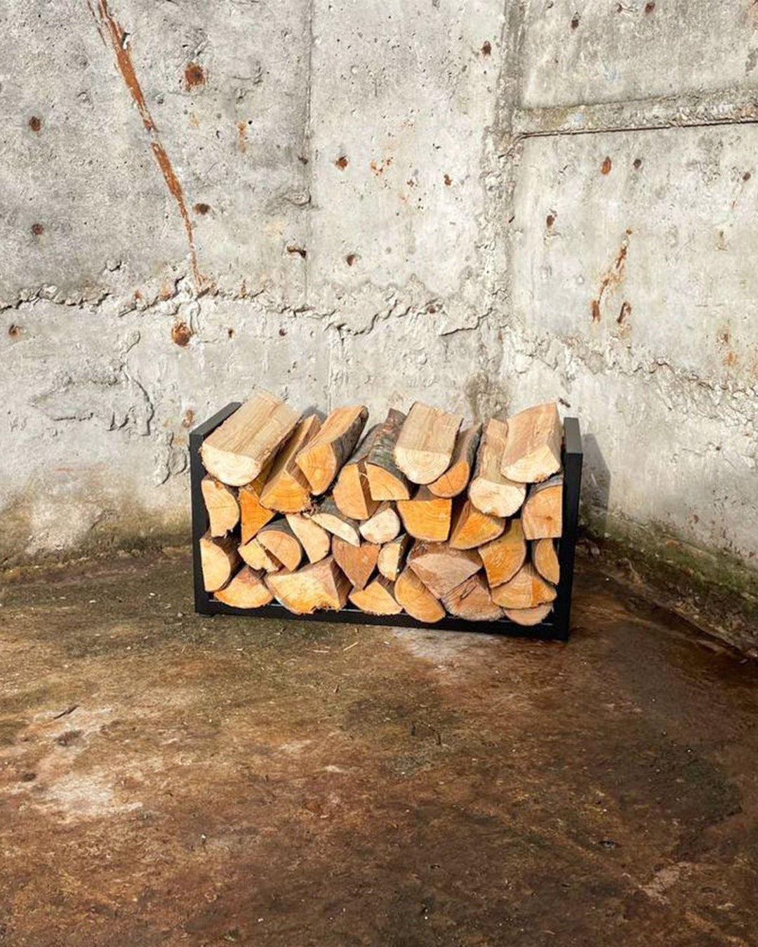 Modern Steel Firewood Rack: Indoor/outdoor Log Holder UK