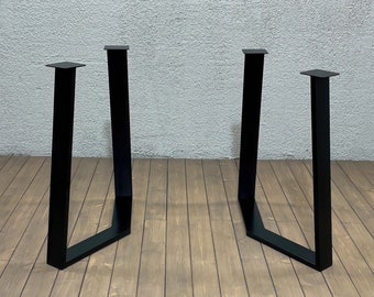 Pair of Dining Table Legs, U-Shaped, Metal Base for Round and Squared  Table Top, Steel Table Legs, Modern Table Legs