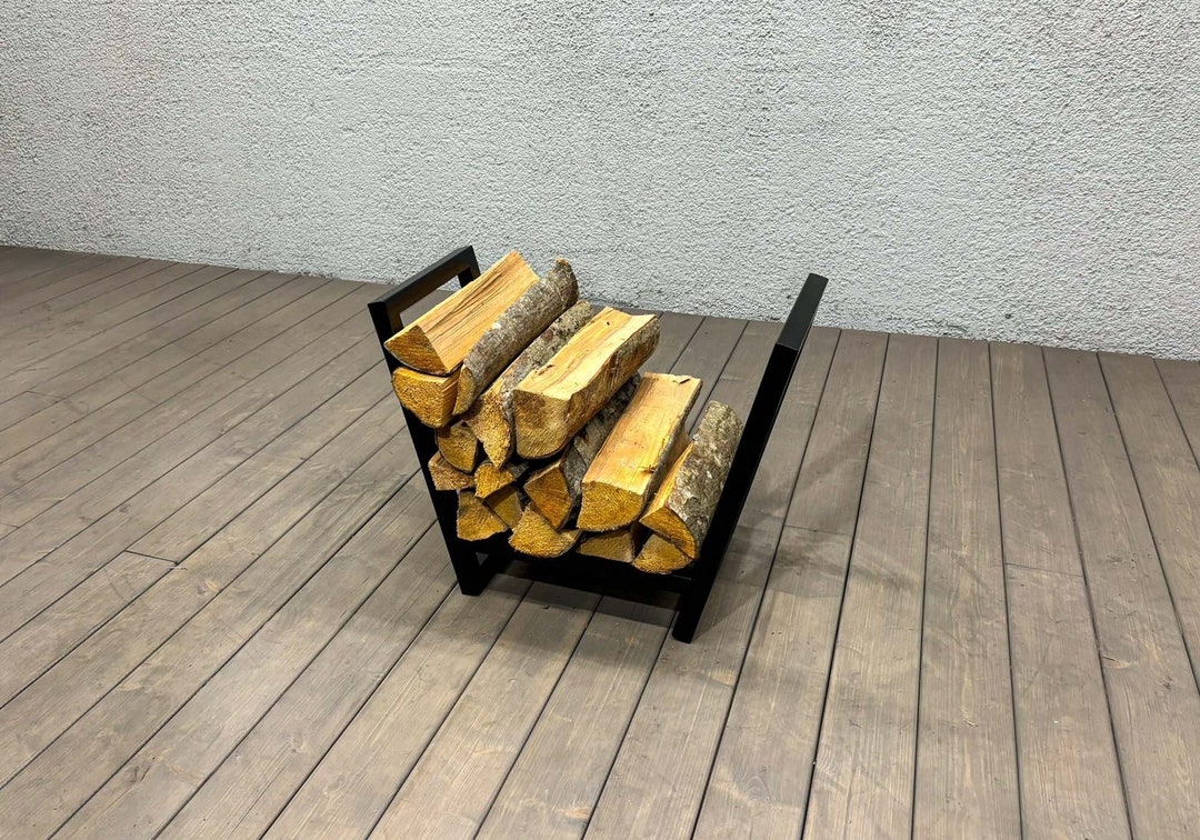Modern Log Rack Modern Firewood Rack: Powder Coated Steel Log Holder - Etsy