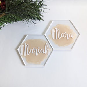 Acrylic place cards | Hexagon place cards | Acrylic name tags | wedding name cards | Place card | Party place cards | Name cards | Name card