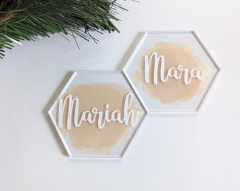 Acrylic place cards | Hexagon place cards | Acrylic name tags | wedding name cards | Place card | Party place cards | Name cards | Name card