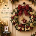 Christmas Quilted Wreath Pattern PDF, Poinsettia Wreath Sewing Pattern, Quilted Christmas Door Decor, Holiday Wall Hanging Quilt Pattern